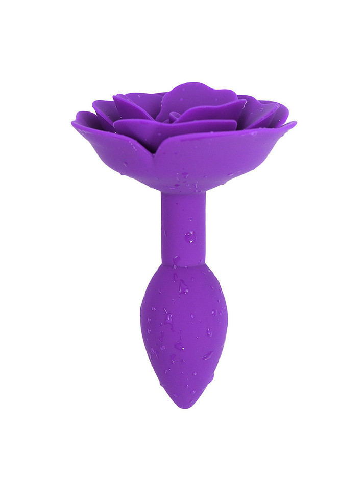 Purple rose anal plug standing upright