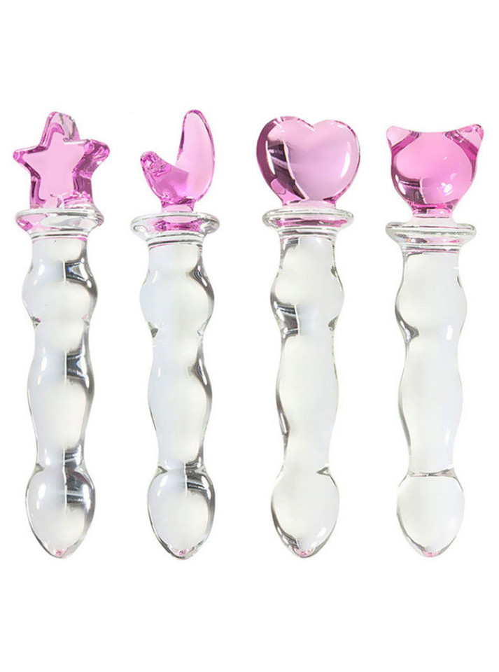 Pink Cat Crystal Glass Dildo