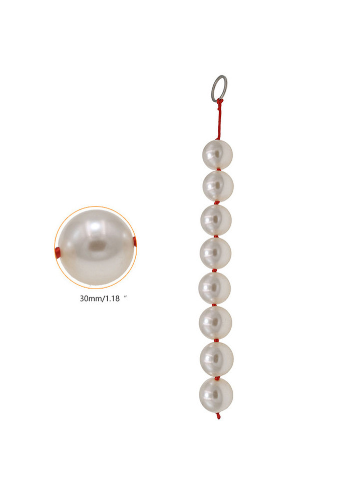 Pearl Pop ABS anal beads size image showing 30 mm bead diameter