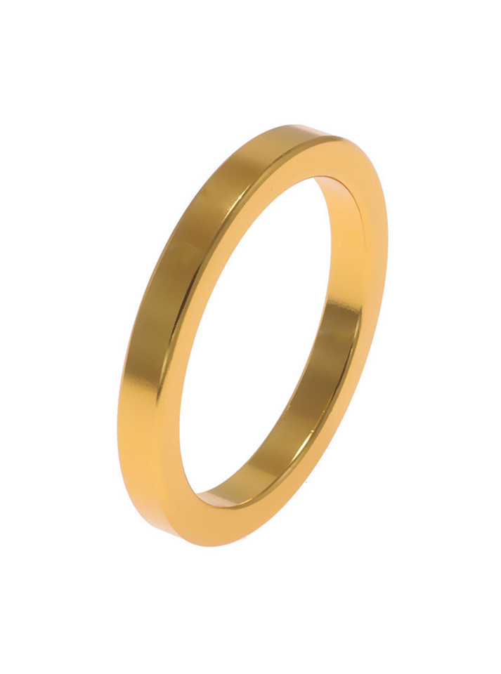 Gold solid aluminium cock ring with smooth polished finish.