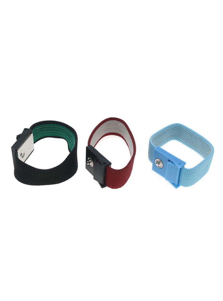 Single loop conductive e-stim strap rings in black red and blue