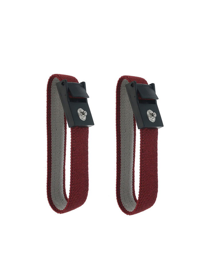 Red double loop conductive e-stim strap with snap connector