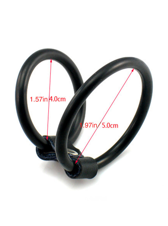 Double loop cock and ball ring showing 40 mm and 50 mm inner diameter measurements