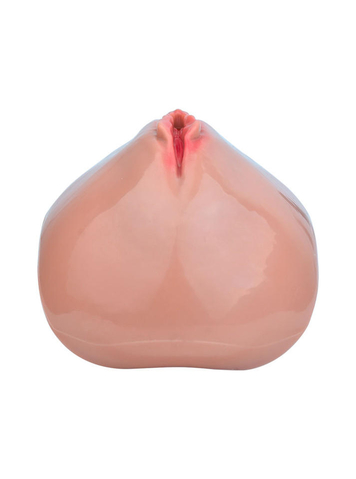 nude resin vagina chastity cage rear view showing smooth shell shape