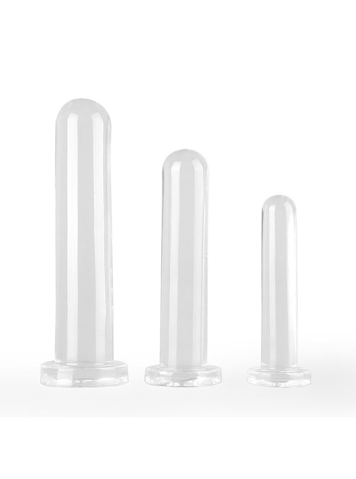 Clear Flexible Straight Dildos in Small, Medium and Large sizes