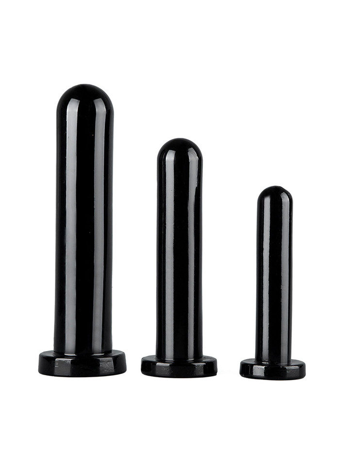 Black Flexible Straight Dildos in Small, Medium and Large sizes
