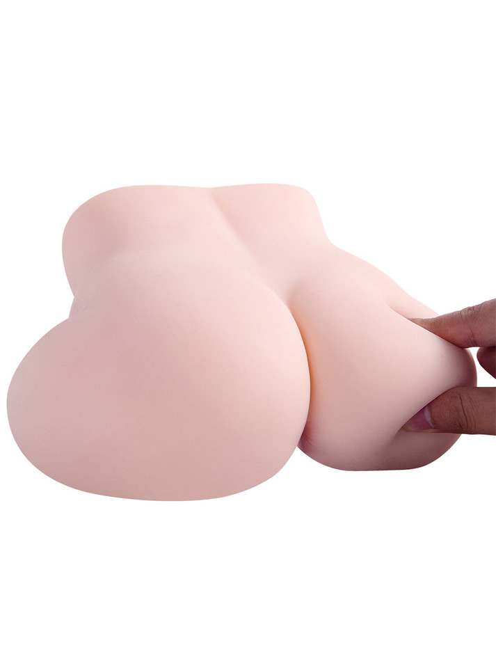 Bambi lower-body masturbator being squeezed to demonstrate its soft and flexible construction