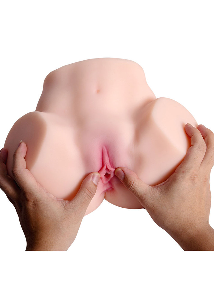 Monroe wide-hip masturbator being held and spread open with both hands