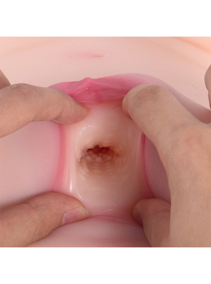 Close-up of the rounded gripping texture inside Kendra's vaginal hole