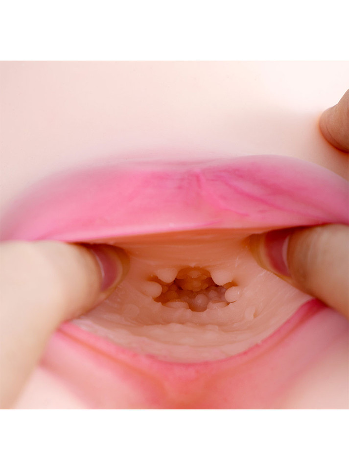 Close-up of Faye sex doll’s raised internal nodule texture