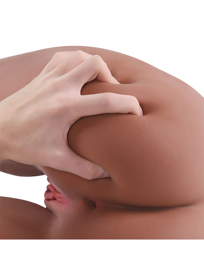Mercedes brown skin TPE ass being squeezed by hand
