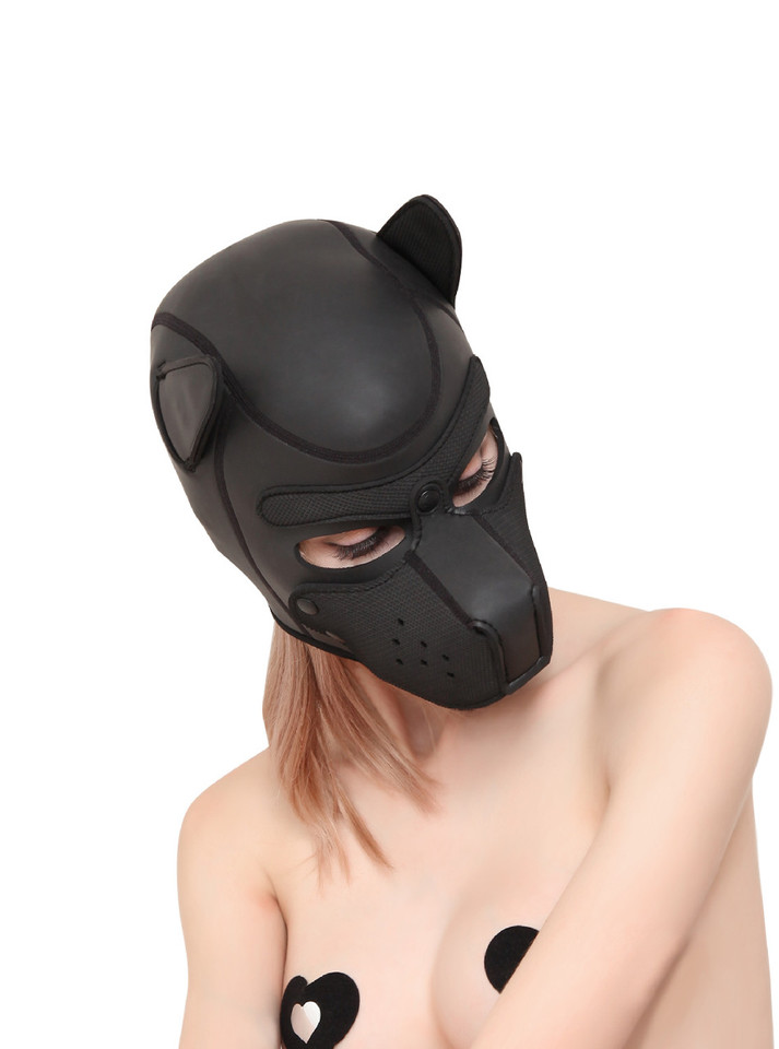 Black Durable Black Neoprene Pup Hood