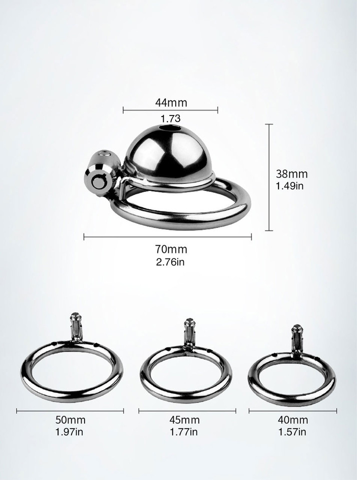 Modern Constraint Stainless Steel Chastity Cage with Concealed Lock