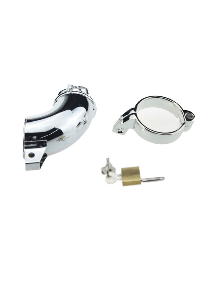 Detail shot of the lock mechanism separate from the chastity device for secure engagement
