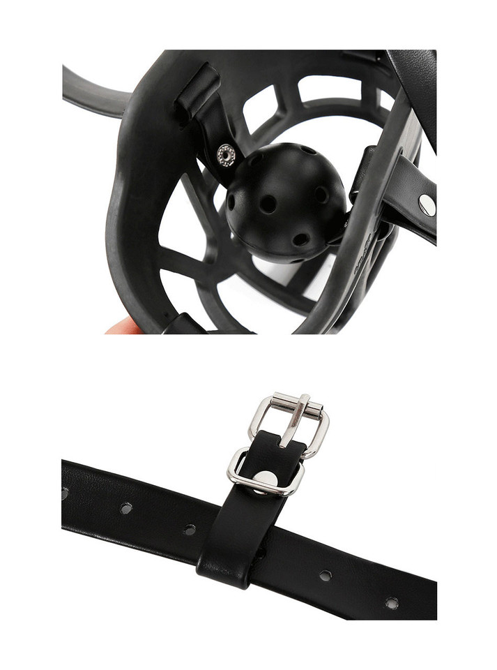 Close-up of the Lattice Luxe Mask showcasing the detailed lattice work and silicone mouthpiece.