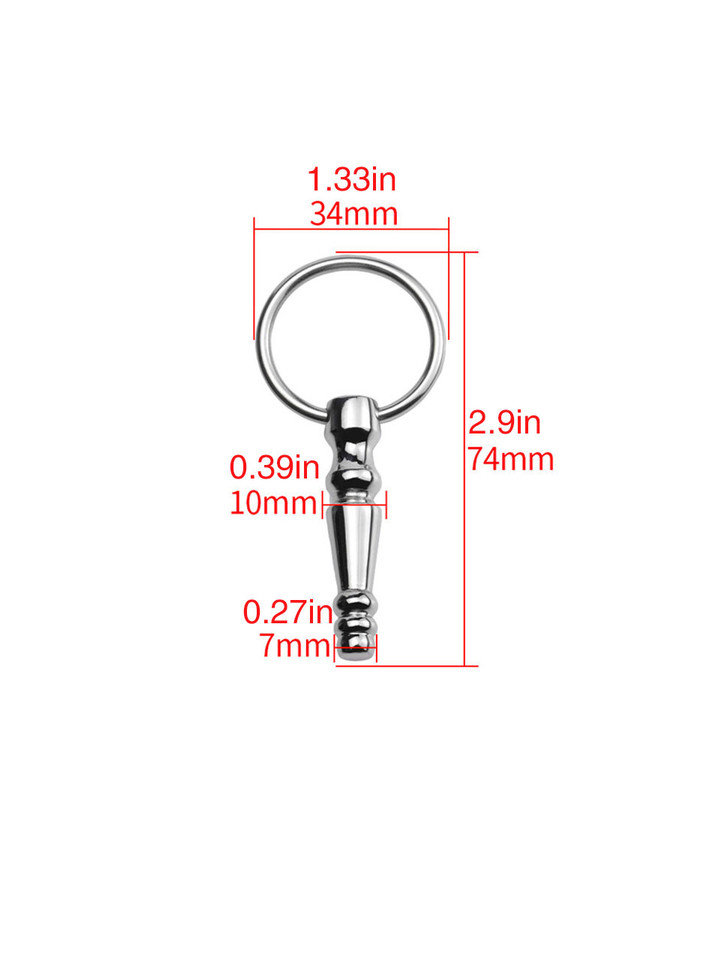 Sculptural Stainless Steel Penis Plug - 10 mm