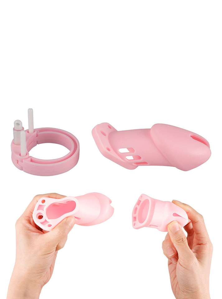 The Lollipop Pink Silicone Chastity Cage - Small