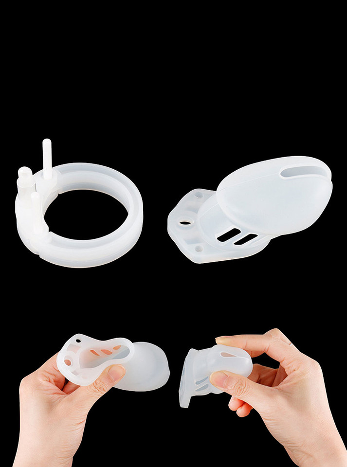 The Lollipop White Silicone Chastity Cage - Large