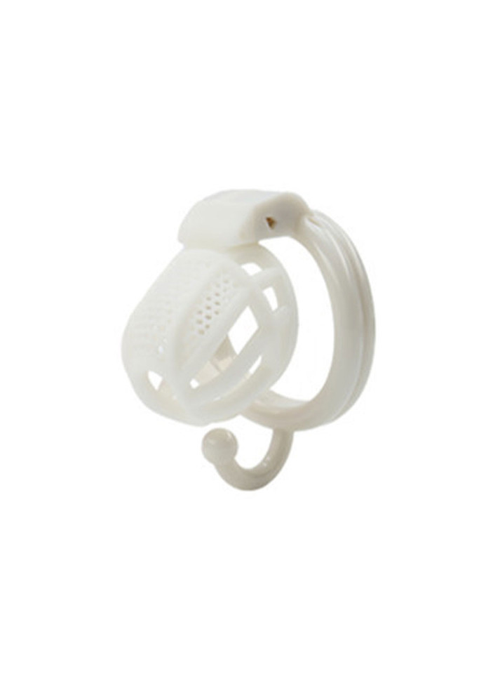 The Lollipop White Resin Chastity Cage with Mesh Details