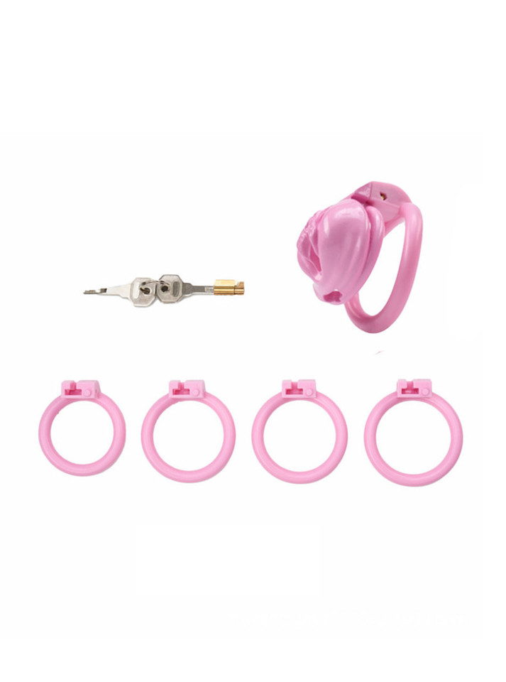 Pink Resin Chastity Cage with Pussy