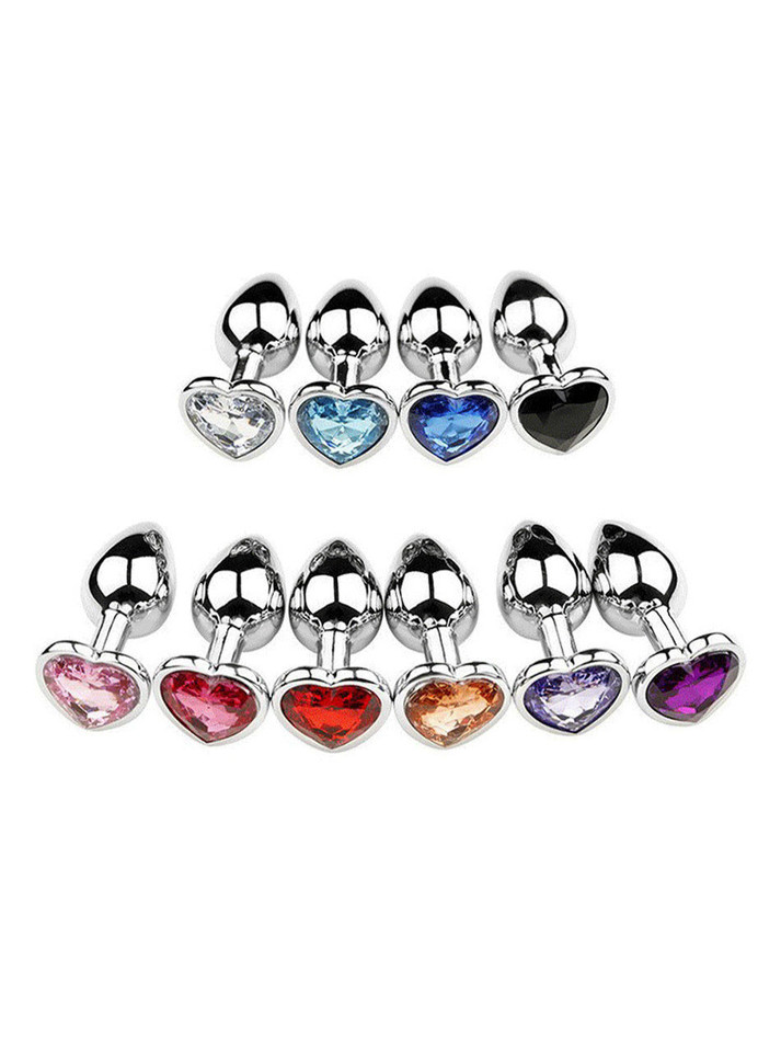 Light Purple Jewel Love Heart Metal Butt Plug