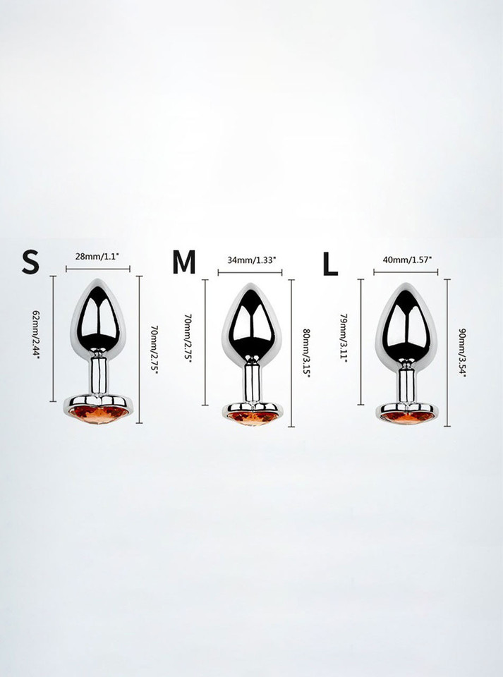 Blue Jewel Love Heart Metal Butt Plug