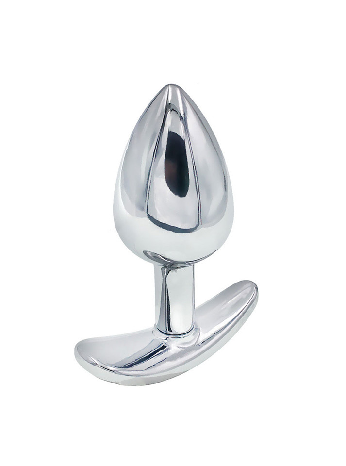 Red Gem Anchor Zinc Alloy Butt Plug with reflective surface and red gem detail.
