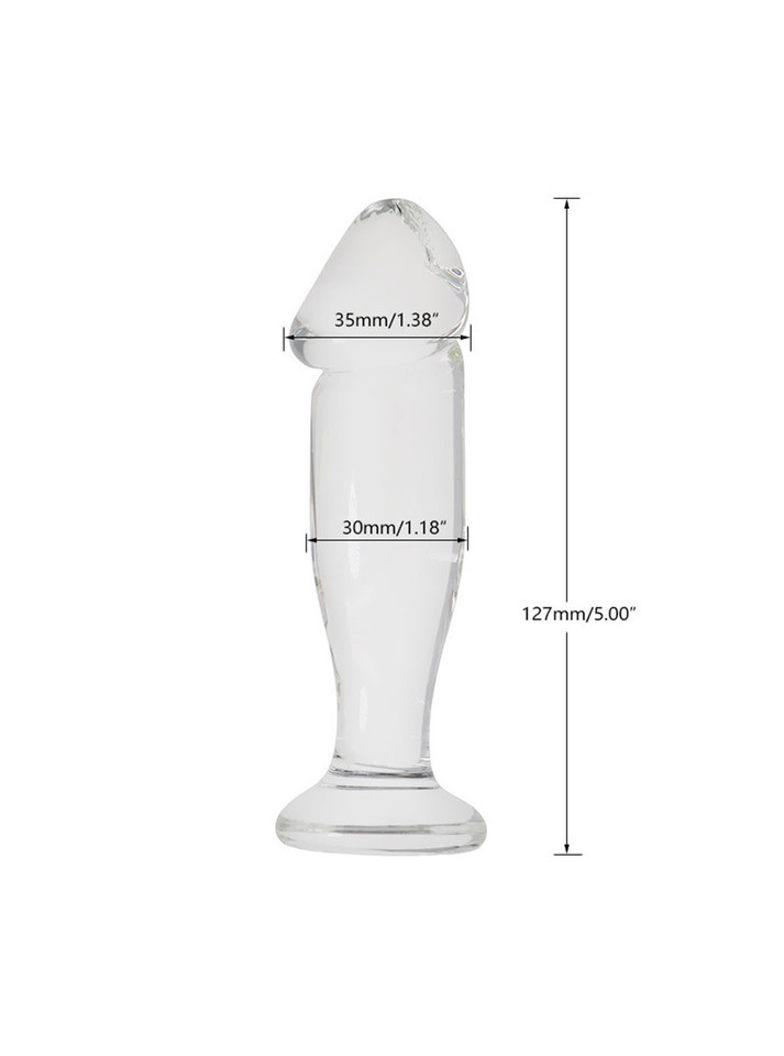 Green Crystal Glass Dildo Butt Plug