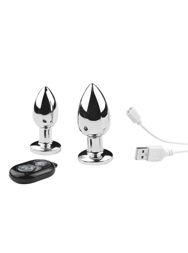 Apex Vibrating Aluminum Butt Plug with Remote Control
