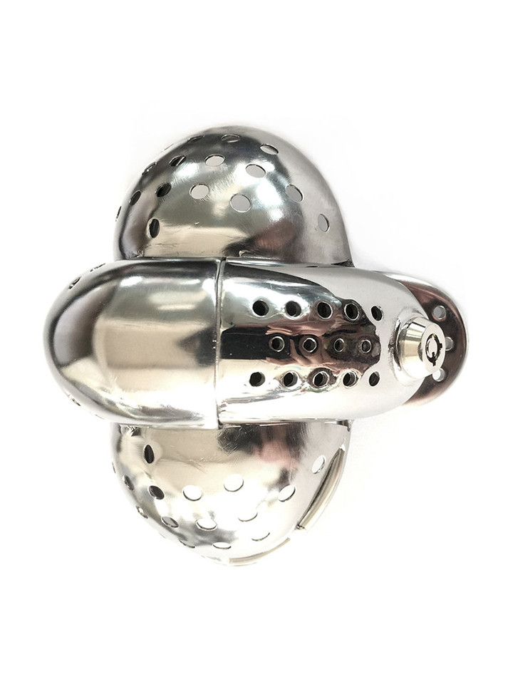 Supreme Comfort Male Chastity Belt with Detachable Cage Cover, showcasing stainless steel and silicone design with advanced curved waistband.