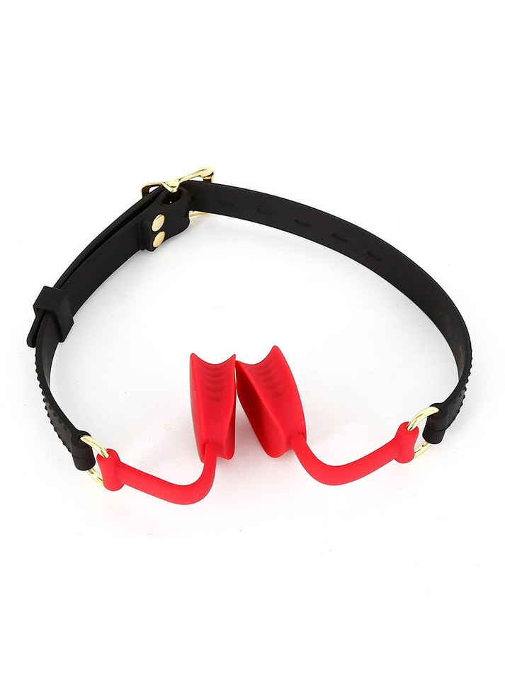 Top view of the Silicone Mouth Opening Gag showcasing the adjustable straps.