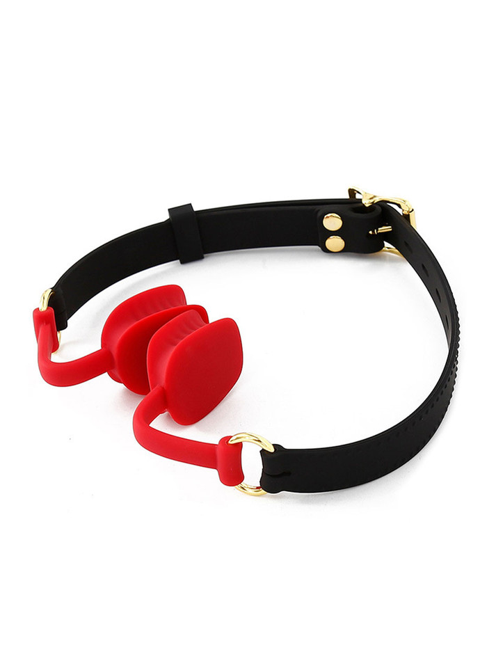 Premium Silicone Mouth Opening Gag with Adjustable Straps - Front View.
