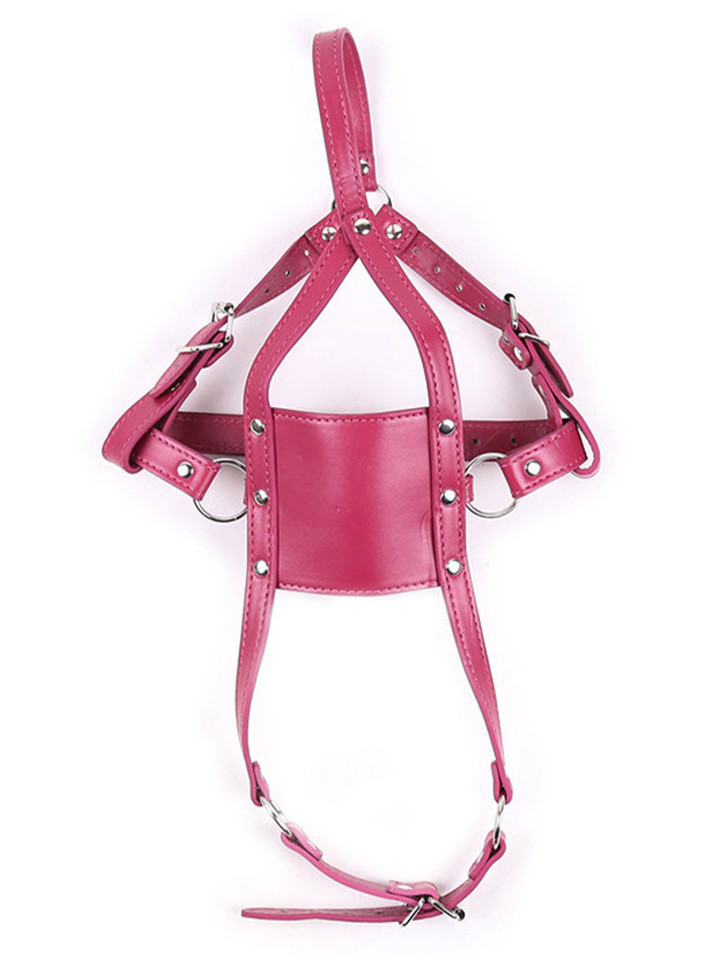 Front view of the Ball Gag Mask with attached solid black ball gag.