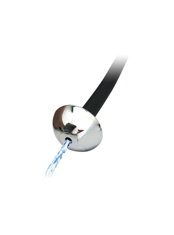 Close-up of the hollow end of the Silicone Urethral Plug, allowing fluid passage.