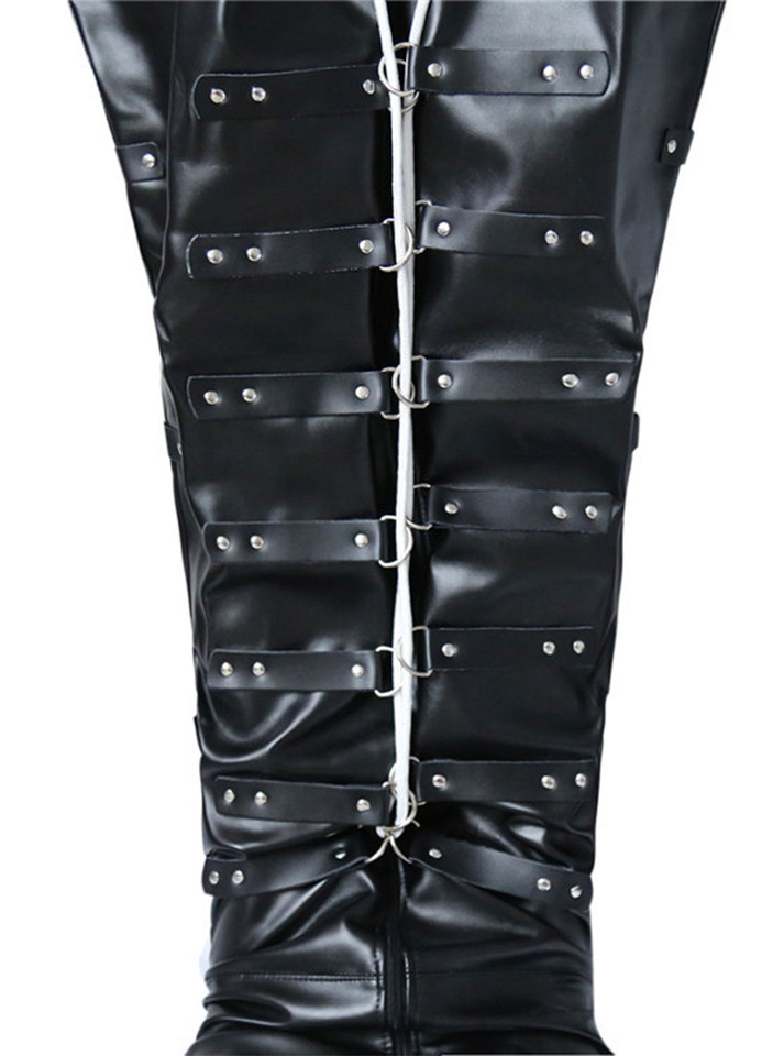 Close-up of the sleep sack’s loose-fitting design, emphasizing the mummification effect and soft faux lambskin material.