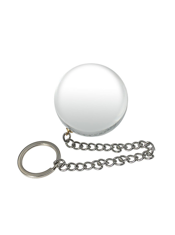 Close-up of the glass anal ball and retrieval chain, emphasizing its smooth surface and heavy feel.