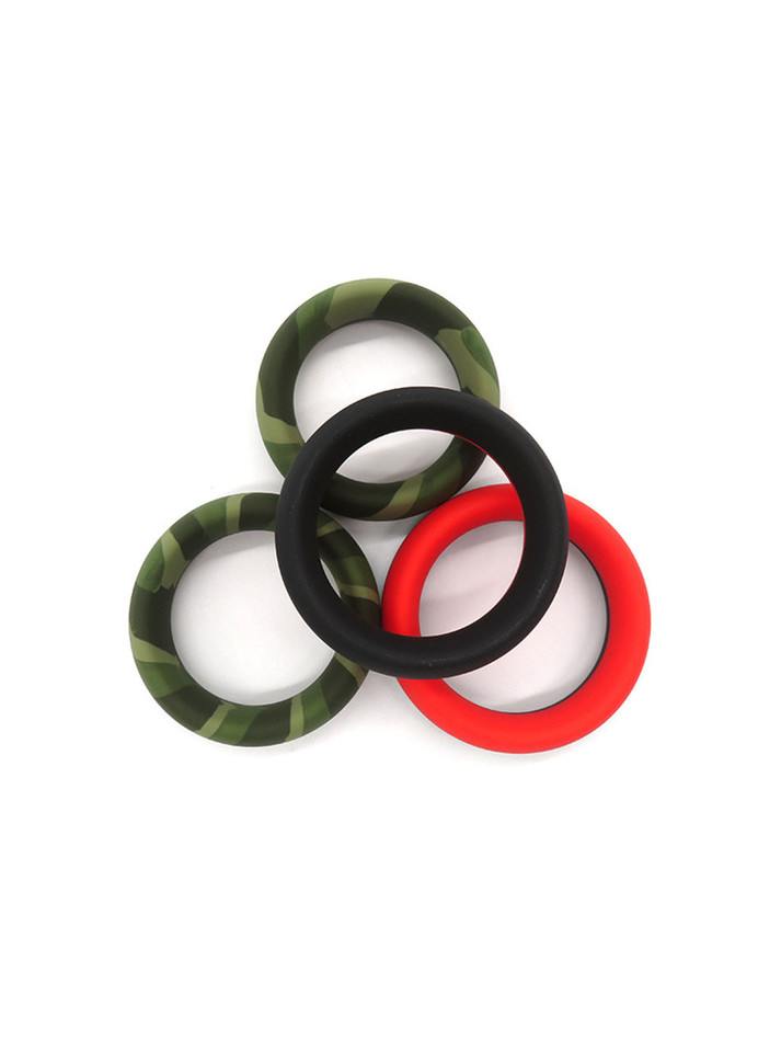 Black Silicone Cock Ring (3 Pack)