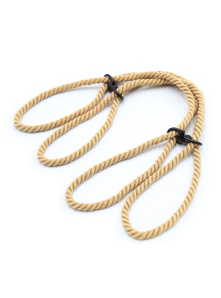 Full view of the Shibari rope cuff, showcasing its versatility for both wrists and ankles.
