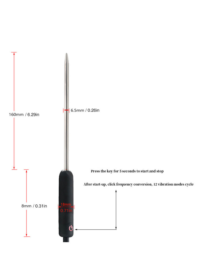 Rechargeable Vibrating Urethral Sound
