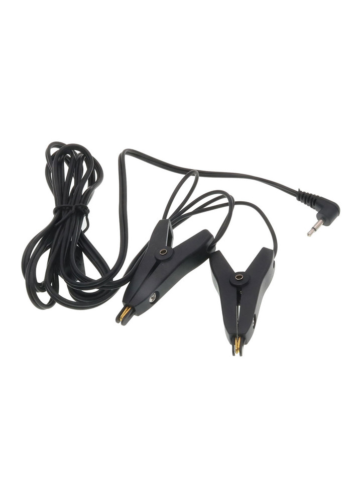 Dual Electrode Nipple Clamps with E-Stim cable and 3.5mm jack connection.
