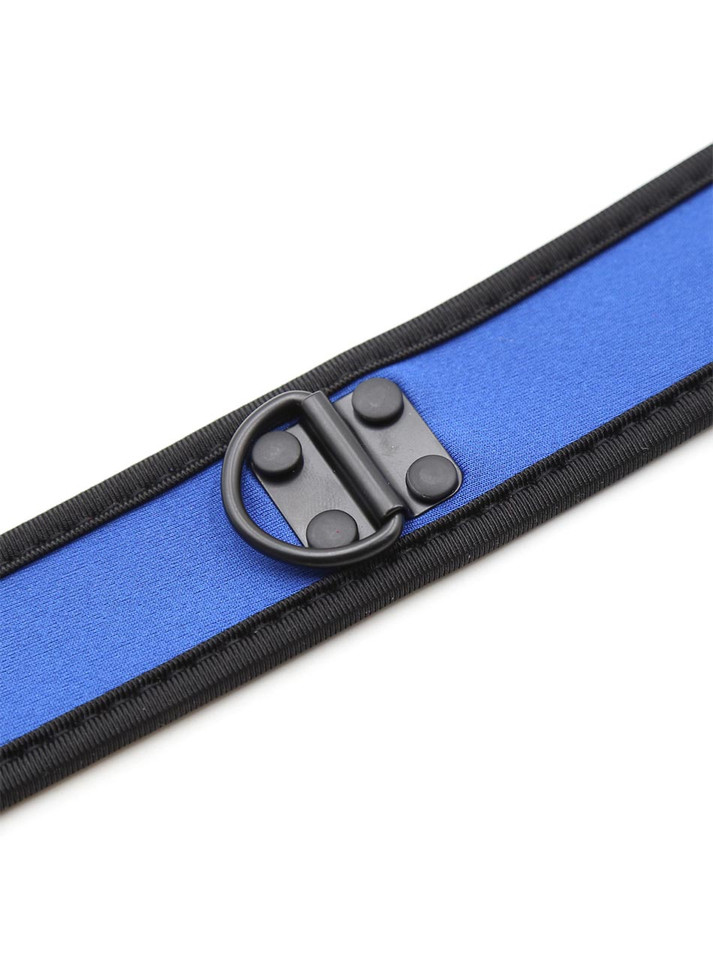 Close-up of reinforced D-ring on breathable BDSM collar