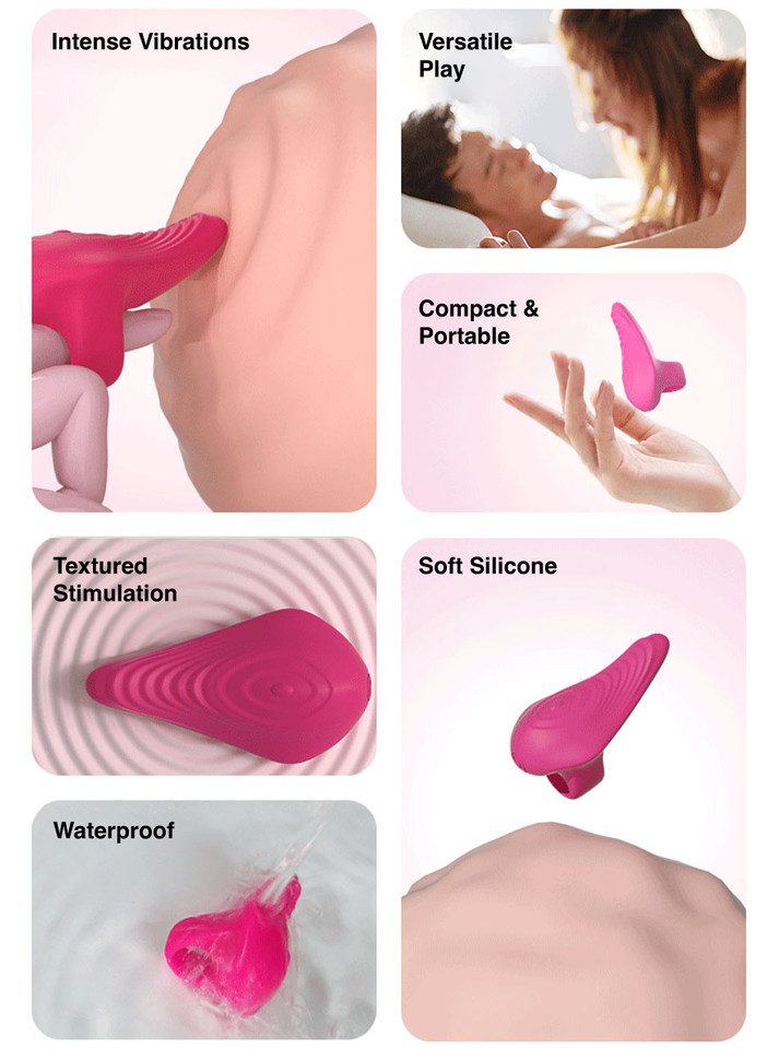 Finger Ring Vibrator – Wearable mini bullet vibrator on a finger, ready for precise stimulation.
