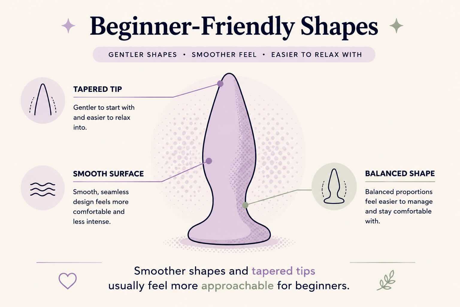beginner-friendly anal toy shapes with smooth tapered designs