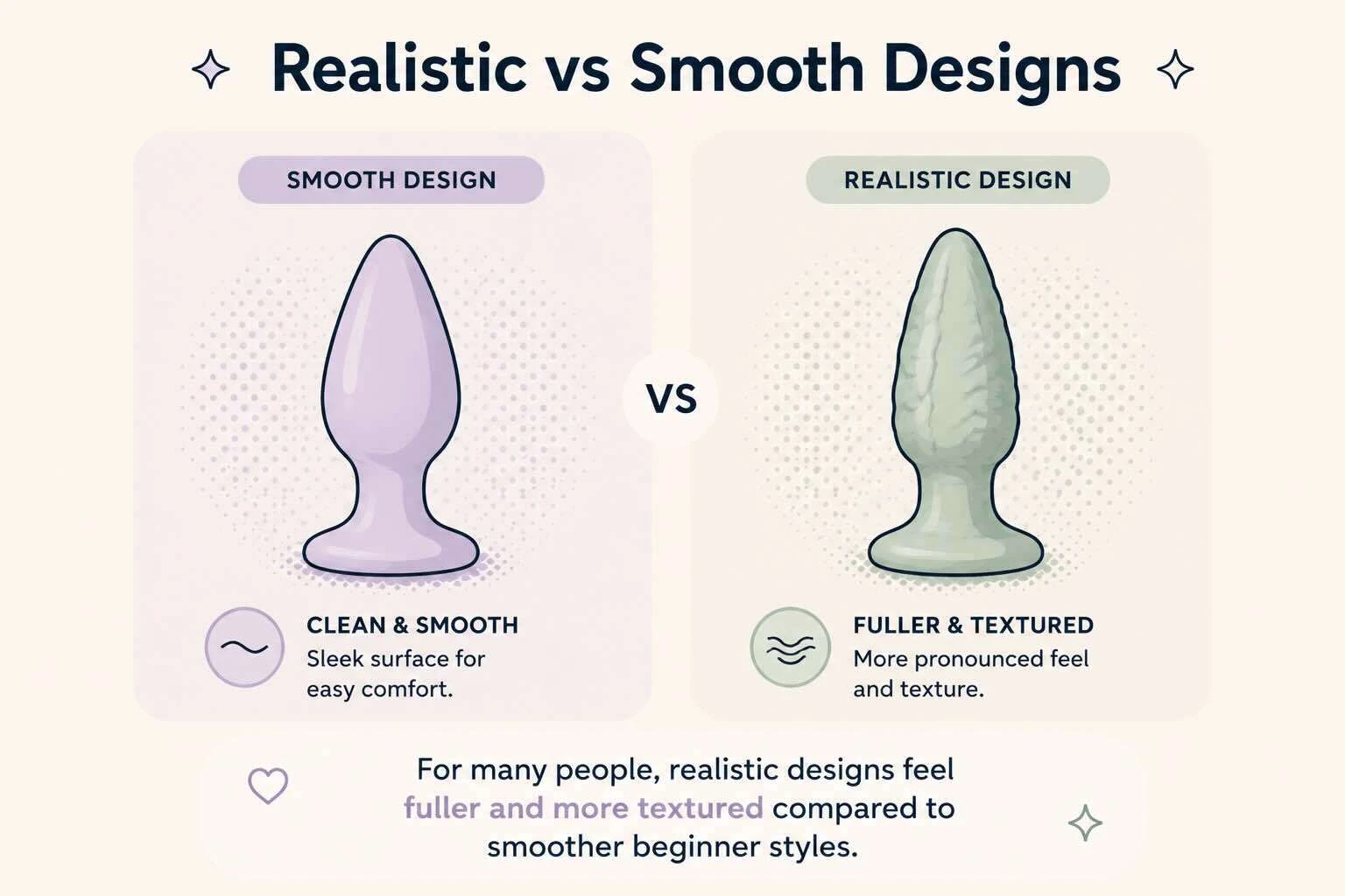 realistic vs smooth anal dildo styles