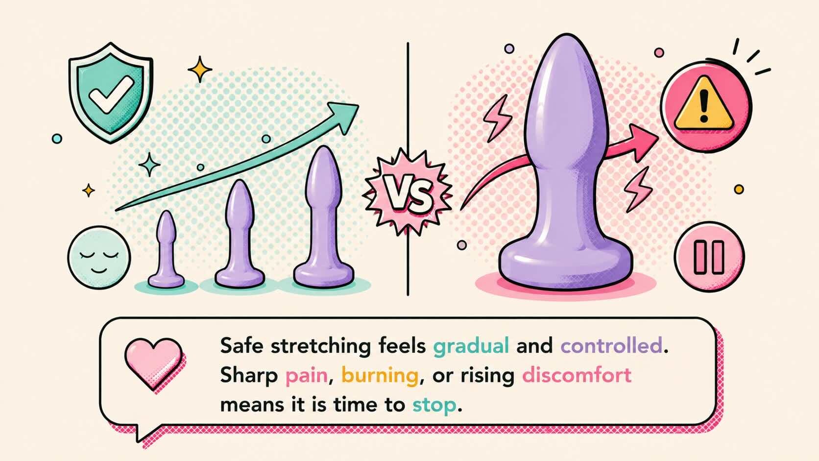safe anal stretching compared with overstretching warning signs
