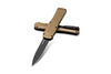 Benchmade Autocrat AUTO OTF Knife 3.71" Black DLC S30V Double Edge Dagger Blade, Coyote Brown G10 Handles - 3400BK-2