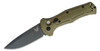 Benchmade 9070BK-1 Claymore AUTO Folding Knife 3.6" CPM-D2 Cobalt Black Drop Point Plain Blade, Ranger Green Grivory Handles