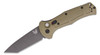 Benchmade 9071BK-1 Claymore AUTO Folding Knife 3.6" CPM-D2 Cobalt Black Tanto Plain Blade, Ranger Green Grivory Handles