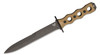 Benchmade 185BK-1 SOCP Fixed Blade Knife 7.11" CPM-3V Black Double Edge Plain Dagger Blade, Desert Tan G10 Handles, Injection Molded Sheath