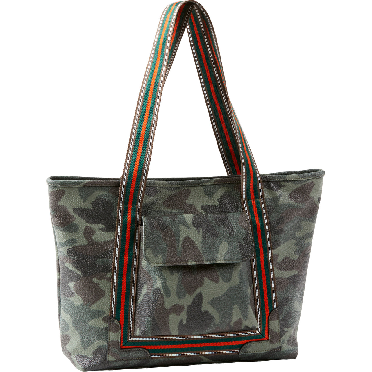 Bulldog Tote Purse Camo W/ Stripes